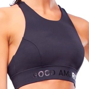 Black. Size 1.  GOOD AMERICAN. Sports bra.